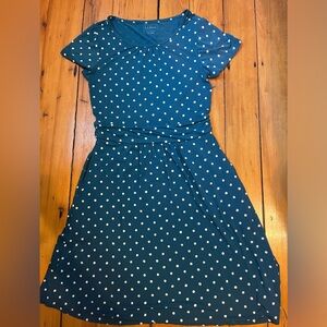 L.L. Bean teal polka-dotted dress